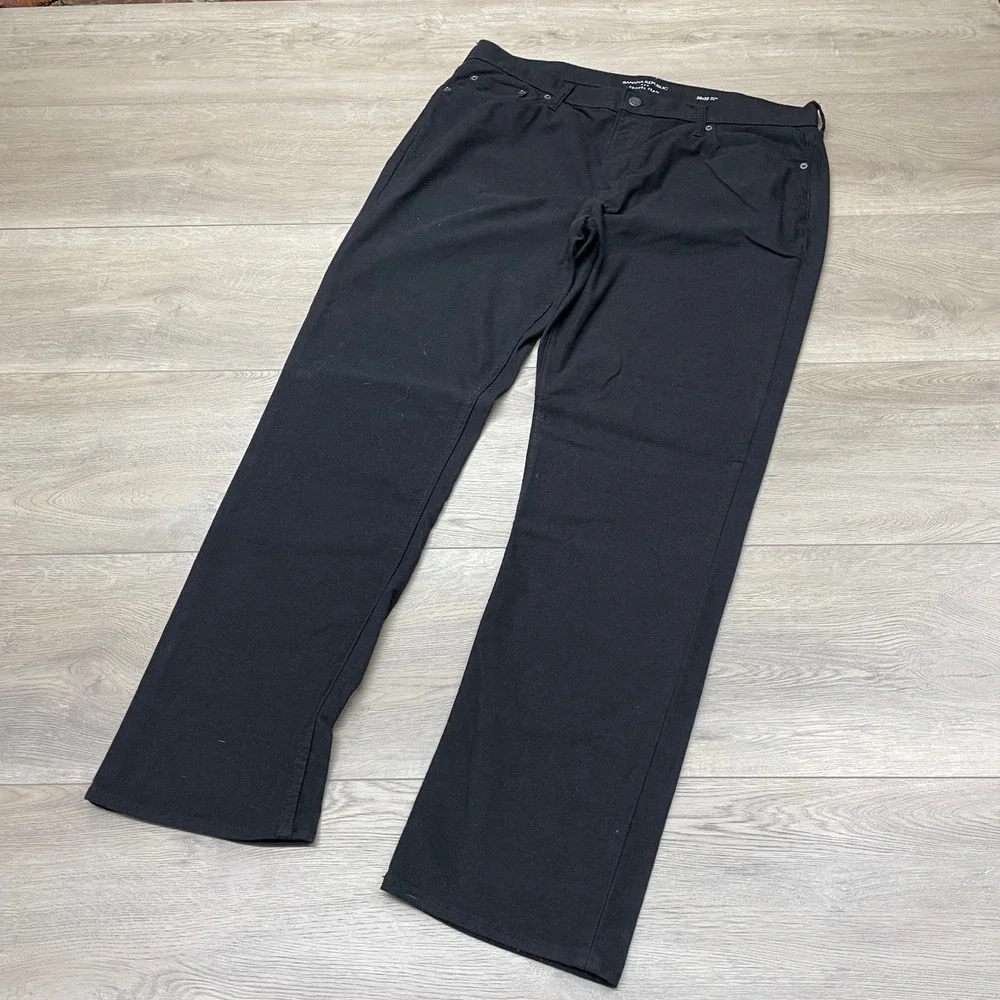 Banana Republic Travel Jean Mens 38x32 Black Slim Fit Brushed Pants 514659